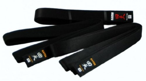 Kaiten Naturseide Schwarzgurt, extra breit 4,5cm, Karategürtel schwarz, Karategurt, Karate-Gürtel (320) von Kaiten