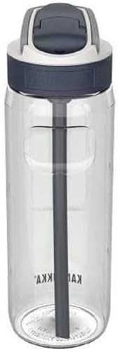 Kambukka Trinkflasche mit Strohhalm - Modell LAGOON CLEAR - 750 ML - Wasserdicht - Flecken- und Geruchs-resistent - Langlebig und stoßfest - Spülmaschinenfest – Trinkflasche mit Strohhalm von Kambukka