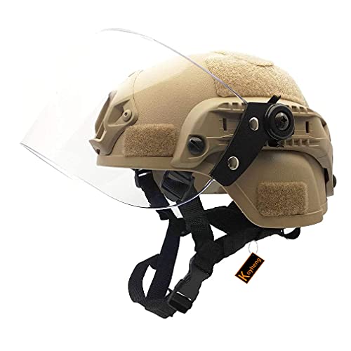 Koyheng Airsoft Mich 2000 ACH Taktischer Helm mit klarem Visier NVG Halterung und Seitenschiene von Koyheng