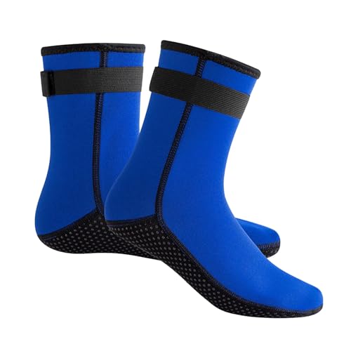 Keenso Wassersocken, 3 Mm Sanddichte Socken für Beachvolleyball, Neoprenanzug-Tauchsocken für Männer und Frauen (Blue) von Keenso