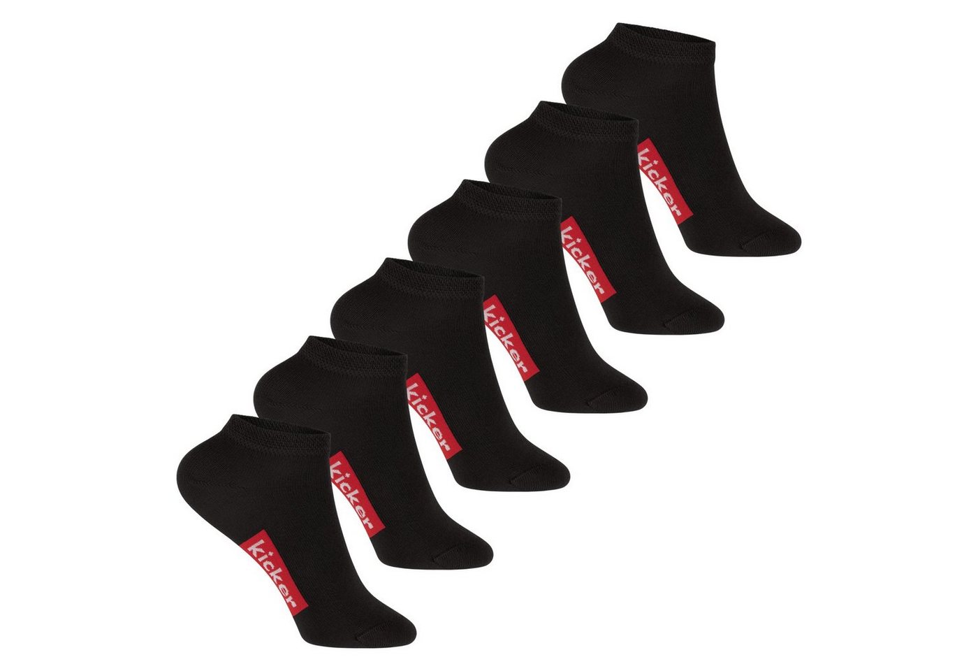 Kicker Kurzsocken kicker Kinder Sneaker Socken (6 Paar) Schwarz 23-26 von Kicker