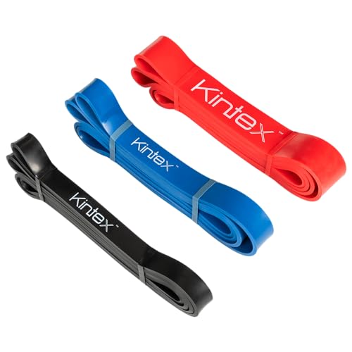 Kintex Resistance Band, 208 cm, 3 Stärken, Expander, Fitness, Ausdauer, Muskeltraining, Workout (Blau) von Kintex