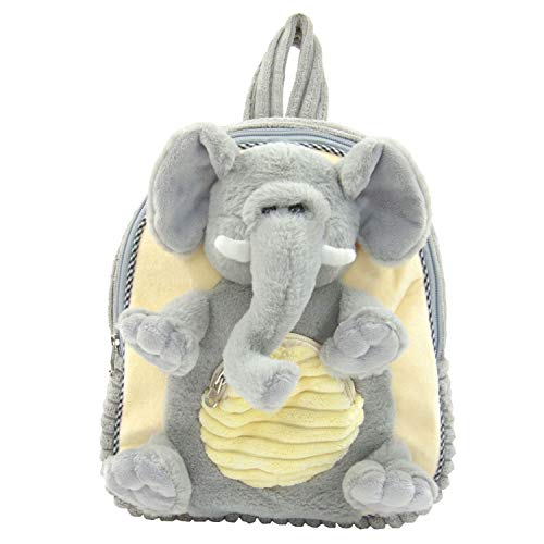 Kögler 85413 - Plüsch Rucksack für Kinder, Elefant grau/beige, flauschig weich, mit Tragegriff und längenverstellbaren Trageriemen, ca. 35 cm groß, für Jungen und Mädchen von Kögler