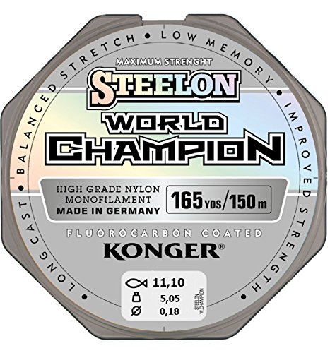 Angelschnur KONGER World Champion Fluorocarbon Coated 0,10-0,30mm/150m Monofile Schnur super stark ! (0,18mm / 5,05kg) von Konger