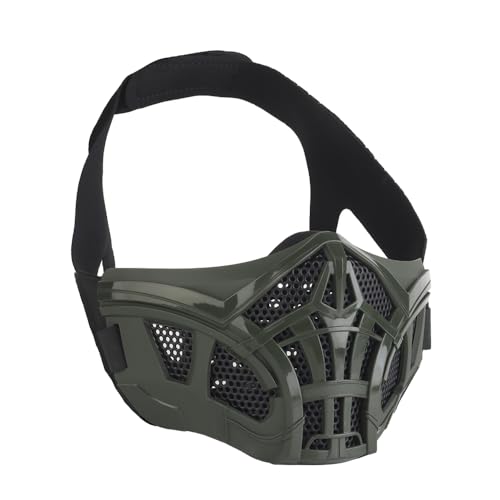 Koyheng Taktische Airsoft Maske, Einstellbarer halber Gesichtsschutz Scorpion Atmungsaktives Mesh Silikon Maske von Koyheng