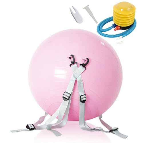 Kripyery Somersaults-Ball, 45/55 cm, 2024, unterstützter Ball, tragbar, für Kinder und Erwachsene, verstellbare Riemen, rutschfest, Stretch, Training, Fitnessball, Mini-Yoga-Ball für Outdoor, von Kripyery
