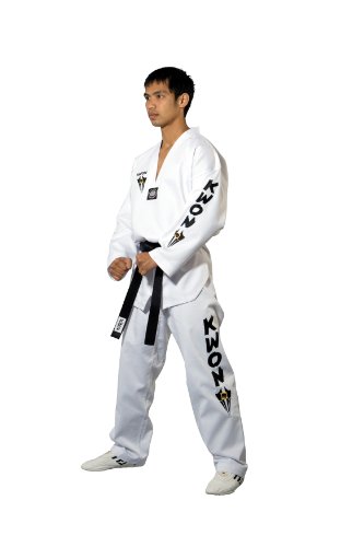 KWON Kampfsportanzug Taekwondo Starfighter Weißes Revers, weiß, 180, 1006180 von Kwon