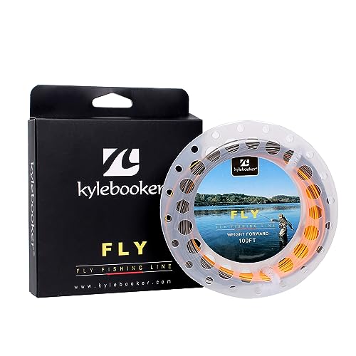 Fly Fishing Line with Welded Loop Floating Weight Forward Fly Lines 100FT (WF5F,Grey+Orange) von Kylebooker