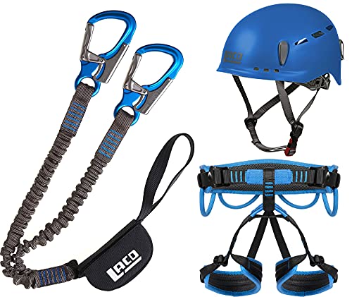 LACD Klettersteigset Pro blue + Klettergurt Start blue Größe S + Helm Protector 2.0 blue von LACD