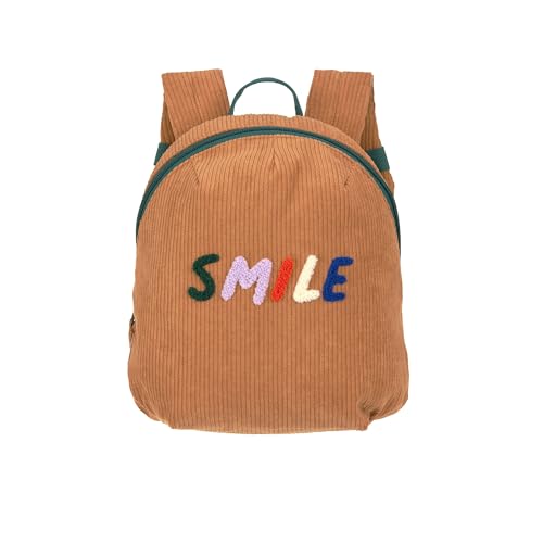 LÄSSIG Kleiner Kinderrucksack für Kita Kindertasche Krippenrucksack mit Brustgurt, 20 x 9.5 x 24 cm, 3,5 L/Tiny Backpack Cord Smile caramel von LÄSSIG