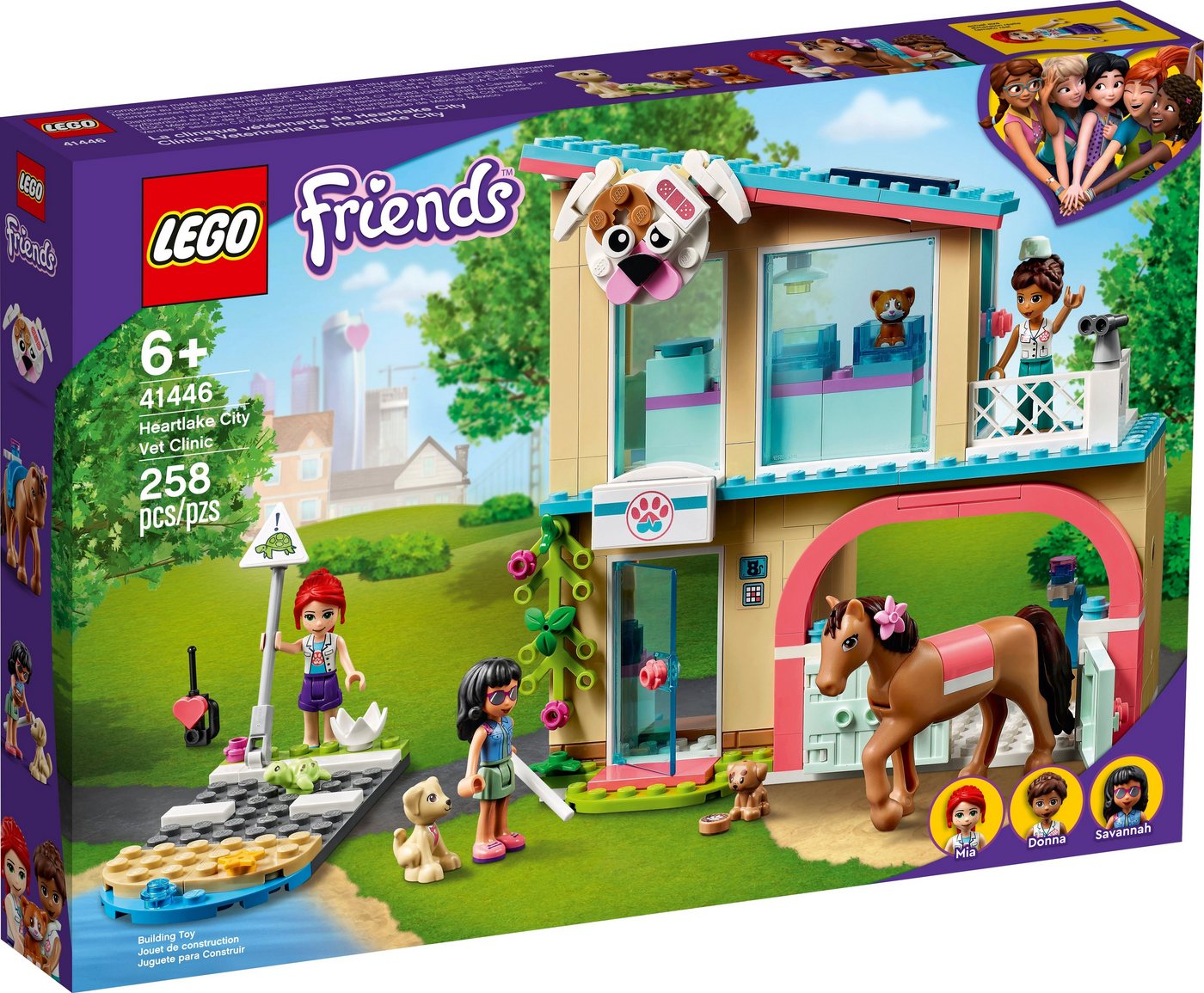 LEGO® Konstruktionsspielsteine LEGO® Friends 41446 Heartlake City Tierklinik, (258 St) von LEGO®
