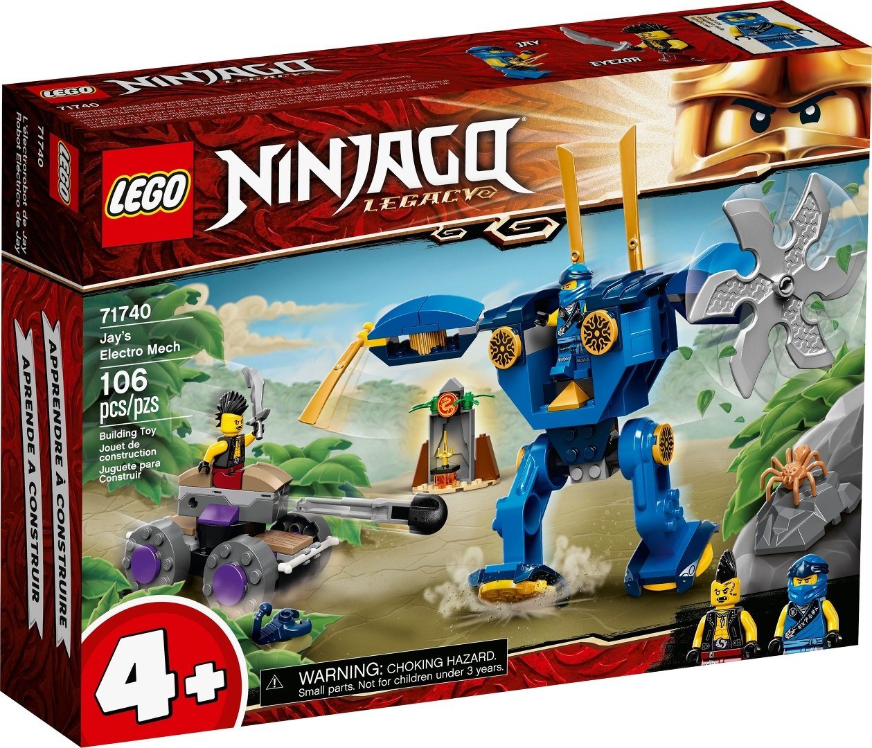 LEGO® Konstruktionsspielsteine LEGO® NINJAGO® 71740 Jays Elektro-Mech, (106 St) von LEGO®