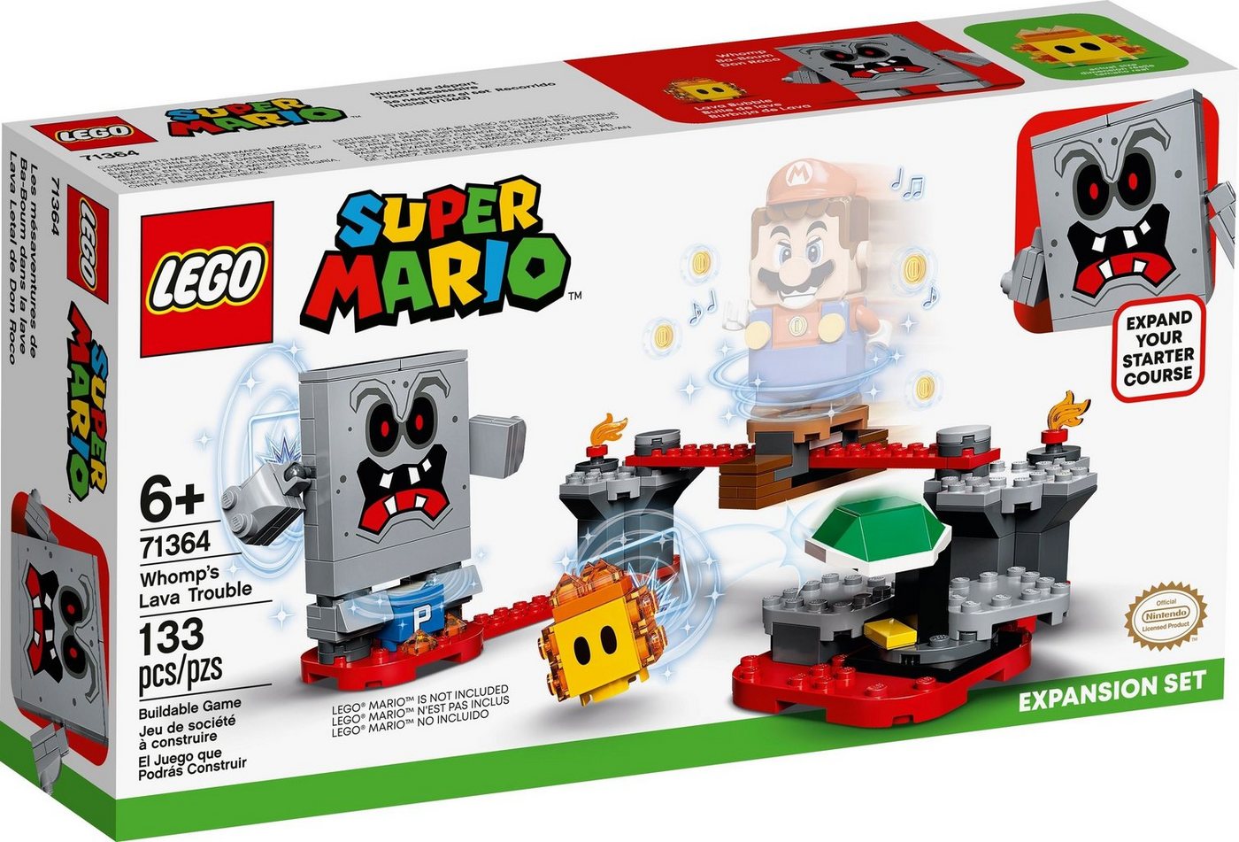 LEGO® Konstruktionsspielsteine LEGO® Super Mario 71364 Wummps Lava-Ärger – Erweiterungsset, (133 St) von LEGO®