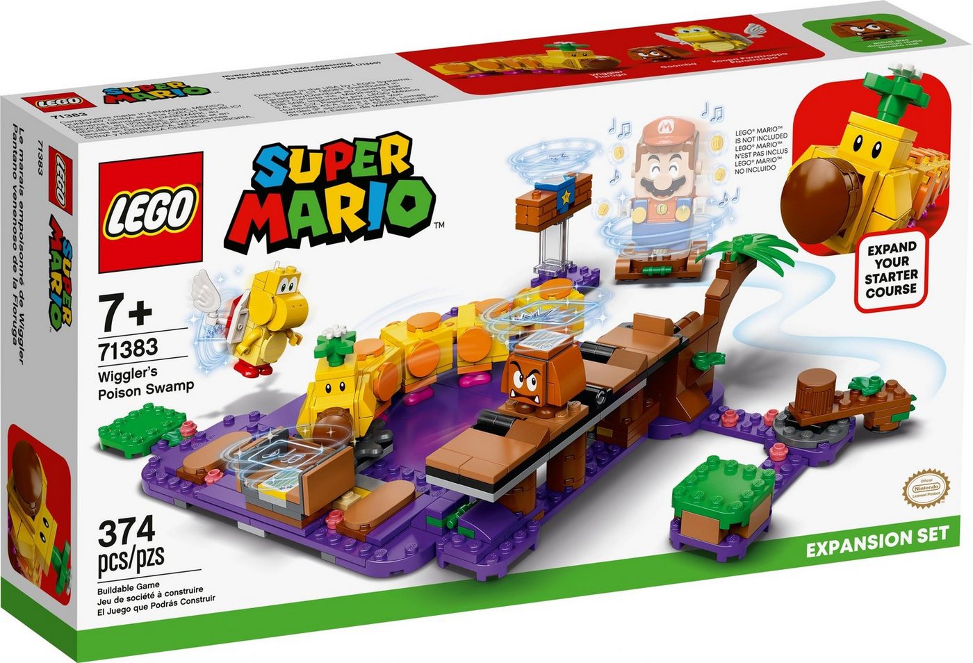 LEGO® Konstruktionsspielsteine LEGO® Super Mario 71383 Wigglers Giftsumpf – Erweiterungsset, (374 St) von LEGO®