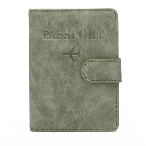 LERONO Taschen für Frauen, Reisepasshülle, mehrere Taschen, Reisepasshülle, Reisebrieftasche, Organizer, Reisezubehör für Kreditkarten, grün von LERONO