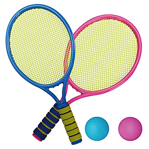 LICHENGTAI Tennisschläger Racket Set mit Badminton bälle Softball Strandspielzeug im Freien für Kinder, Tennis Racket Beach Tennis Garten Sports Spielzeug für Indoor Outdoor von LICHENGTAI