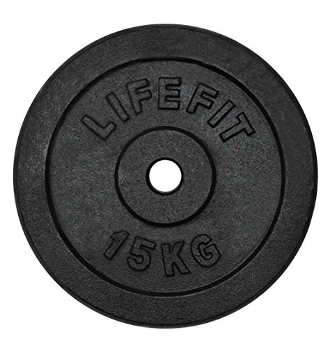 LIFEFIT Hantelscheiben, schwarz, 15 kg von LIFEFIT