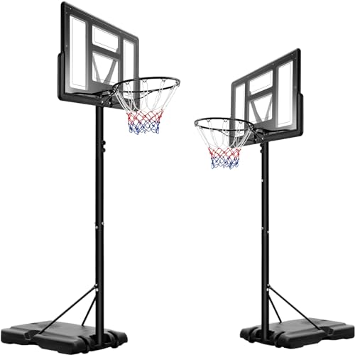 LIFERUN Basketballkorb Outdoor, Verstellbare Korbhöhe von 230 bis 304 cm, Basketballständer mit 110x75cm Rückwand, für Kinder Jugendliche Erwachsene Verwendung in Hinterhöfen, Gärten, Garagen von LIFERUN