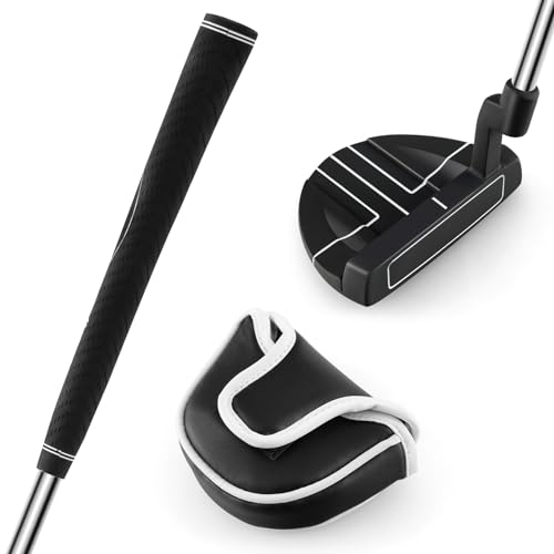 LIFEZEAL 89 cm Golf Putter, Tragbare Golfschläger für Rechtshänder, Putter Schlägel aus Metall mit Golfabdeckung, Lage 72°, Loft 3 °, für Herren & Damen von LIFEZEAL