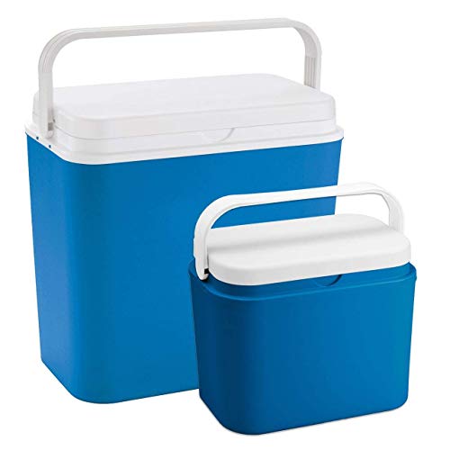 Kühlbox Set 24 Liter & 10 Liter - Isolierbox blau/weiß - Made in Europe von LINDER