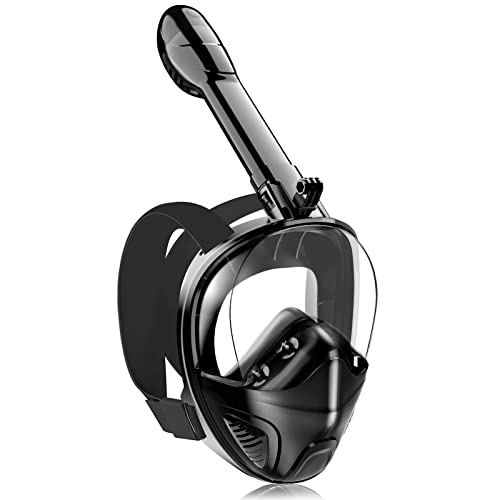 LITTLEJSY Vollgesichts Schnorchelmaske für Erwachsene, Schnorchelausrüstung mit Kamerahalterung, 180 Grad Panoramablick Schnorchelset Anti-Fog Anti-Leck von LITTLEJSY