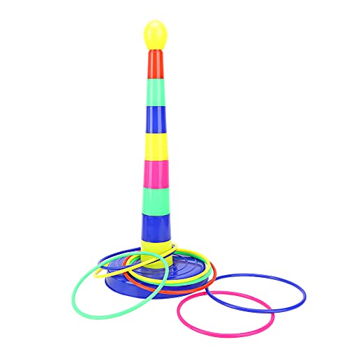 Ri-ng-Wurfspiel, 1 Set Säulen, 8 Sets Ri-NGS Ri-ngtoss-Spielspielzeug, interaktives Eltern-Kind-Indoor-Spiel für interaktives Spielzeug, Outdoor-Spielzeug von LIYJTK