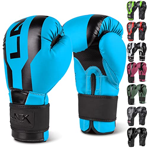 LNX Boxhandschuhe Stealth - Männer Frauen 8 10 12 14 16 Oz - ideal für Kickboxen Boxen Muay Thai MMA Kampfsport Sparring Training UVM (Ultimatte Aqua (403), 12 Oz) von LNX