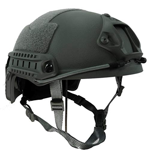 LOOGU Fast MH Typ Schutzhelm Top Helm mit seitlichen Schienen Sturzhelm für Outdoor Paintball Freizeit Taktischer Helm Kampfhelm Gefechtshelm von LOOGU