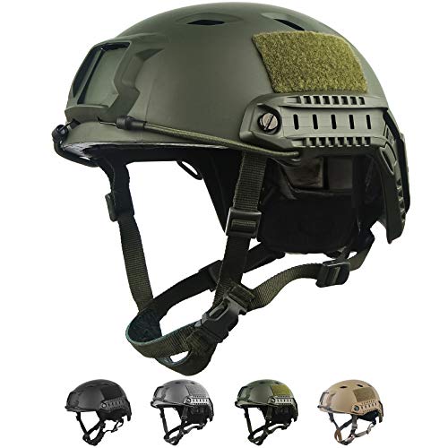 LOOGU Taktischer Helm Fast BJ Airsoft Helm Ops Core Schutzhelm mit Pads und seitlichen Schienen Sturzhelm für Freizeit Outdoor Paintball Kampfhelm Gefechtshelm Top Helm von SATOHA