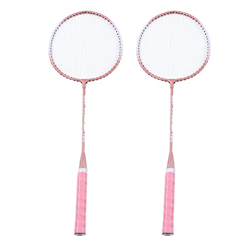 Badmintonschläger, Professionelles T-förmiges Design aus Eisenlegierung mit Saitenschutz und Rutschfestem Griff – 2er-Set von LUCKDANO