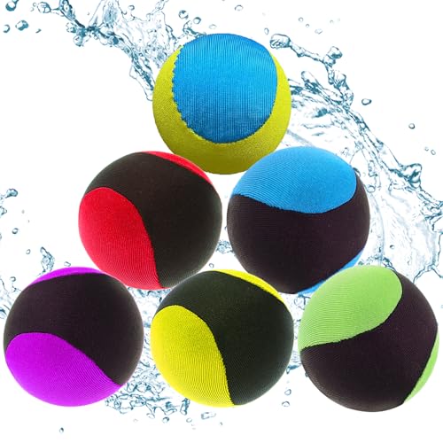 LUFEIS Wasserbälle, 6 Stück Wasser Bouncing Ball, Springender Wasserball, Wasserbälle Sprungball, Stressabbau Ball, für Kinder Erwachsene Schwimmbad Strand Outdoor-Aktivitäten von LUFEIS