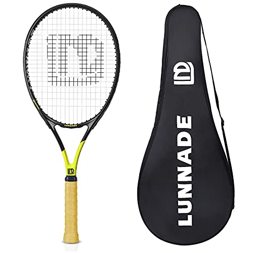 LUNNADE Tennisschläger für Erwachsene, 68 cm, stoßfester Tennisschläger aus Kohlefaser, leicht, vorbespannt und griffig, geeignet für Anfänger bis Fortgeschrittene von LUNNADE