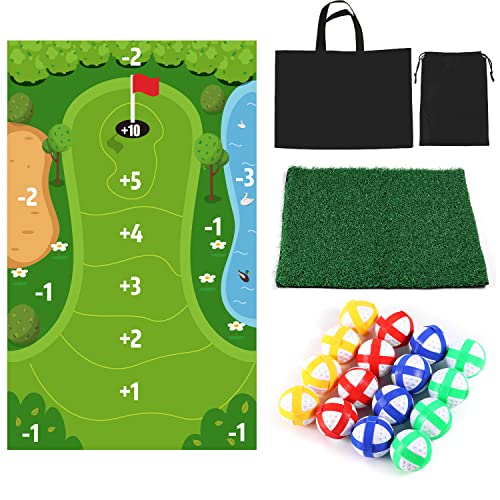 Golfspiel-Set, 1.15x1.7m Golf Matte für Zuhause Waschbar Battle Royale-Golfspiel Indoor-Golfspiel Sticky-Golfmattenspiel für Erwachsene und Familienkinder von LUTER