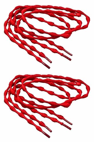 Laufstoff XLOC elastische Schnürsenkel Schnürsystem für Schuhe - Jeder Schuh Wird zum Slipper … (Doppelpack (2 Paar) Universalgröße (kürzbar), Rot) von Laufstoff