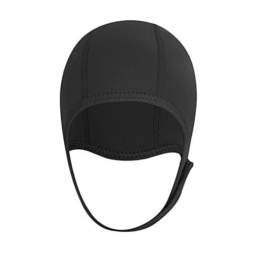 Leeadwaey Tauchhaube Schnorchelmütze Kopfschutz Ohr Wassersport schwarz von Leeadwaey