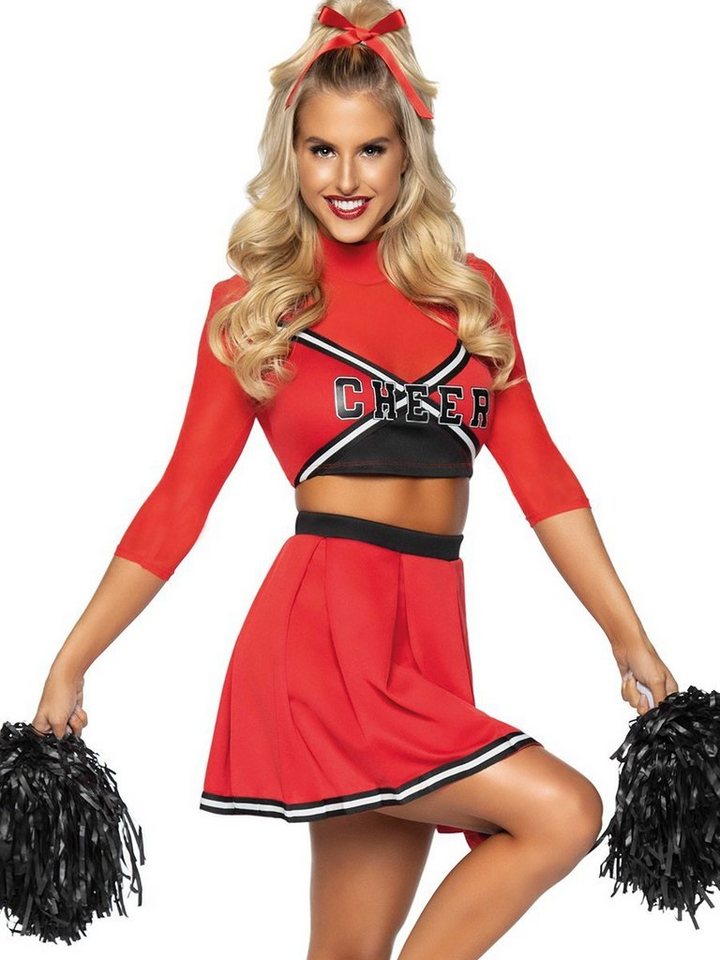 Leg Avenue Kostüm Cheerleader rot, Kurz, knapp und sportlich. von Leg Avenue