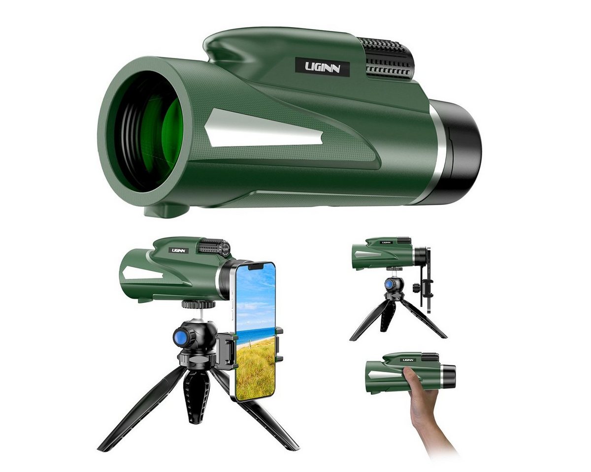 LeiGo 12 x 50 HD Ferngläser, Teleskope, Monokulare, Vogelbeobachter Fernglas (Mit Handy-Clip/Stativ, für Vogelbeobachtung/Sportspiele/Jagd/Reisen) von LeiGo