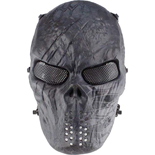 Lejie Taktische Maske CS-Schutzmaske Halloween Airsoft Paintball Vollgesichtsschädel-Skelettmaske von Lejie