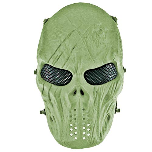 Lejie Taktische Maske CS-Schutzmaske Halloween Airsoft Paintball Vollgesichtsschädel-Skelettmaske von Lejie