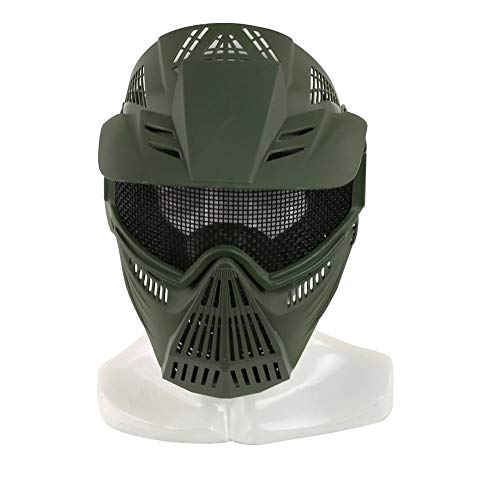 Taktische Stahlmaske Airsoft-Maske, Maske für das ganze Gesicht, Mesh-Maske, Schutzmaske, Militärschutzmaske, ideal für Paintball CS von LEJUNJIE