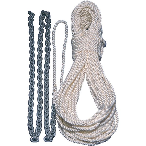Lewmar Nylon Rope 9/16´´ X 200´ With Chain Line 5/16´´ X 20´ G4 Weiß von Lewmar