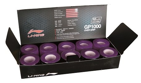 LI-NING Badminton Overgrip Griffband Glue Box 10 Stück violett von LI-NING