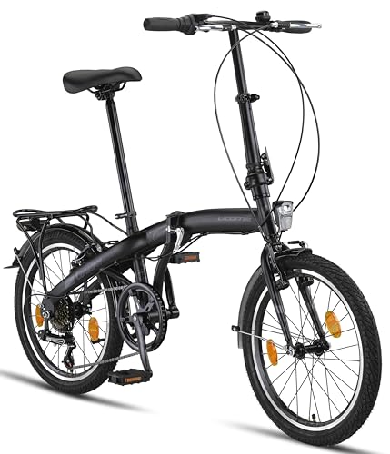 Licorne Bike CONSERES Premium Klapprad 20 Zoll Fahrrad für Herren Damen 6 Gang Schaltung Schwarz von Licorne Bike