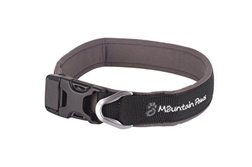 Mountain Paws Lifemarque Unisex – Erwachsene Dog Collar-80510 Hundeleine, Schwarz, Small von Mountain Paws