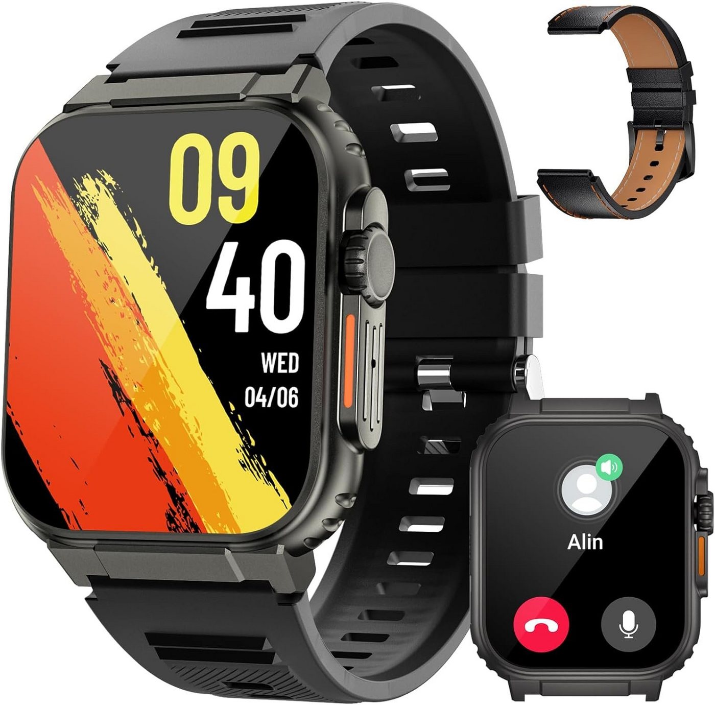 Lige Smartwatch (1,96 Zoll, Android, iOS), mit Bluetooth Anrufe,600mAh Großem Akku 100+Sportmodi Schlafmonitor von Lige