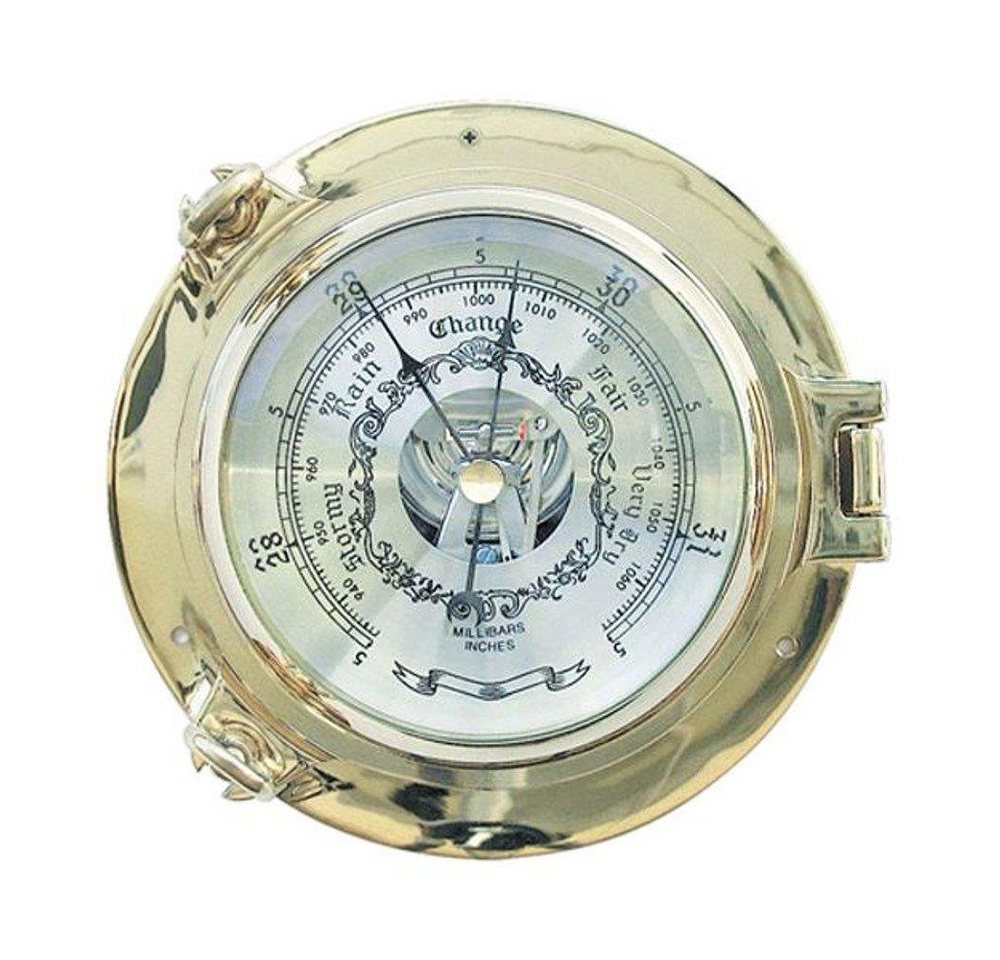 Linoows Dekoobjekt Barometer, Messing Bullauge Schiffsbarometer 14 cm, funktionsgetreue Dekoration von Linoows
