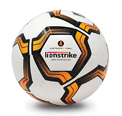 Lionstrike Club-Standard Fußball-Trainingsball, Größe 4, mit NeoBlaser-Technologie, Trainingsball, Club- und Liga-Niveau, Größe und Gewicht, entwickelt mit weicherer Haptik für bessere Schlagkraft von Lionstrike