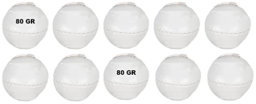 LISARO Wurfball 10er Set aus Leder 80gramm weiß. oder 80gramm rot. Lisaro Wurf Ball – Schlagball ideal für Bundesjugendspiele für Schulen, Vereine und Wettkämpfe, Wurfübungen von Lisaro