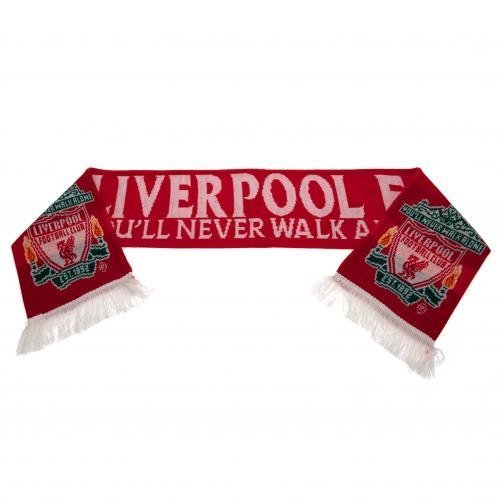 Schal, Liverpool FC, YNWA - „You‘ll never walk alone“, mit Wappen von Liverpool FC