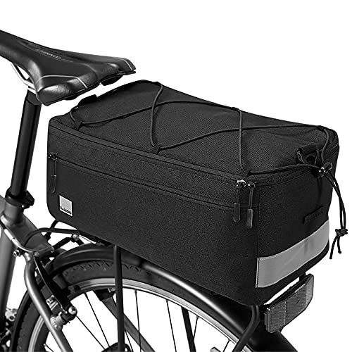 Lixada Fahrradtasche Isolierte Kofferraumkühlertasche, 8L Fahrrad-hintere Sitztasche mit reflektierender, Gepäckträger-Pannier-Tasche, 36 * 15 * 8 cm (Black) von Lixada